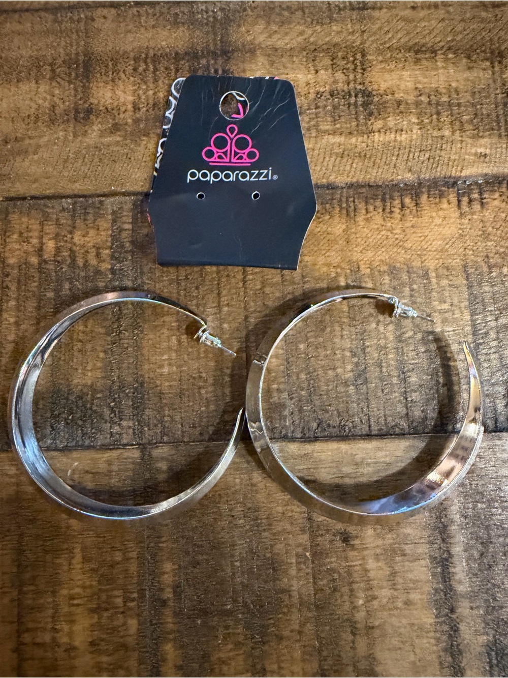 Paparazzi Silver Textured Hoop Earrings